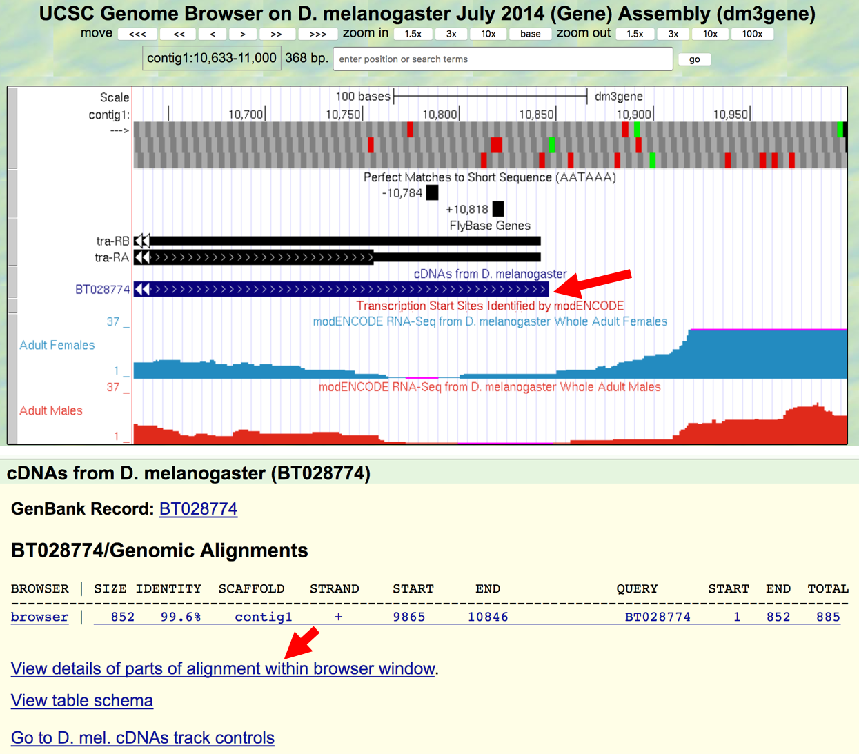 Configuring the genome browser display modes