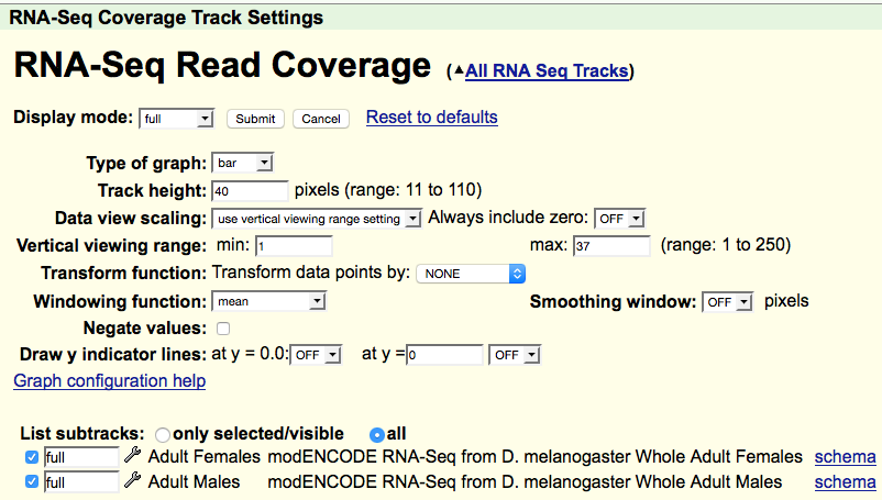 Configure the display settings for the RNA-Seq tracks