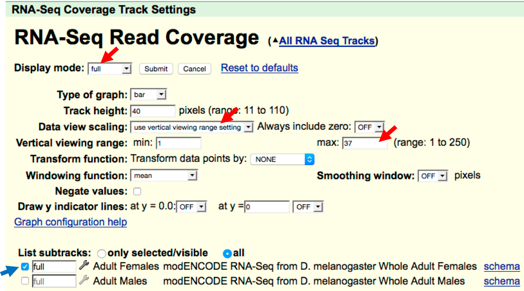 Define the viewing range for the RNA-Seq Read Coverage track